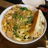 Oyster Scallops in White Wine Sauce at Tarantino's Vegan in Las Vegas