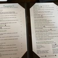 Menu at Tarantino's Vegan in Las Vegas