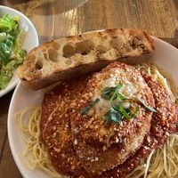 Vegan Chicken Parm w/side Caesar Salad   at Tarantino's Vegan in Las Vegas