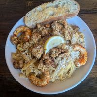 Cajun chicken and shrimp alfredo at Tarantino's Vegan in Las Vegas