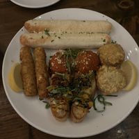 all the entrees on one plate   at Tarantino's Vegan in Las Vegas