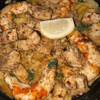 Feticcini with shrimp  at Tarantino's Vegan in Las Vegas