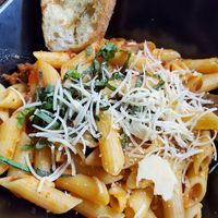 GF Penne with Bolognese and sweet sausage at Tarantino's Vegan in Las Vegas