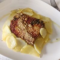 Nido de patatas asadas , con berenjena y tofu at Il Lughino in Como