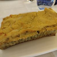 Lasagne asparagi e purè di cicerchie at Il Lughino in Como