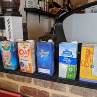 Milk options. at Espresso 96 in Concord