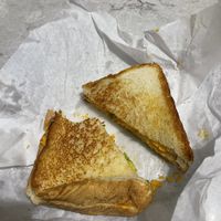 The grilled cheese did not come with the bite in it. I just got too excited   at The Cheesy Chick in Williamsville