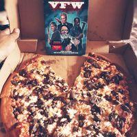 It's real vegan Pizza dont mind the movie this pizza is great. at Pizza Presto in Pico Rivera