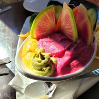 Beet and carrot hummus  at Gertrude's in Phoenix