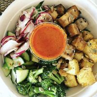Bowl with mango habanero sauce  at Seedbol Kitchen in Rehoboth Beach