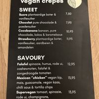 vegan menu  at Crêpeaffaire in Haarlem