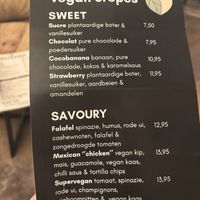 Vraag naar de speciale vegan menukaart   at Crêpeaffaire in Haarlem