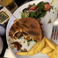 Moving mountains burger with pulled jack fruit   at The Olde Village Inn in Bembridge