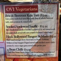 Vegetarian menu  at The Olde Village Inn in Bembridge