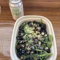 Grain bowl. With yummy garlic mushrooms, spinach, etc.   at Farmacy in Bozeman