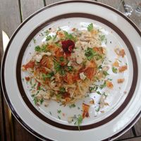 Vegan spaghetti carbonara at L'Herbanyste in Ho Chi Minh City