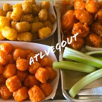 Cauliflower wings, tots, sweet potato tots at Jarfly in Columbus