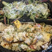 Cajun pasta with the side salad (love my greens) that everyone talks about 🥰🔥 at I-tal Garden in New Orleans
