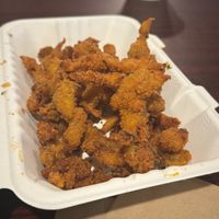 Cajun Oyster Bites
$12.00
Chickpea battered oyster mushroom fried to a crisp. at I-tal Garden in New Orleans