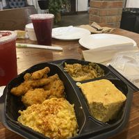Oyster bites with sides  at I-tal Garden in New Orleans