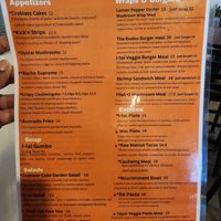 Menu at I-tal Garden in New Orleans