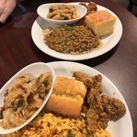 I-tal plate & mac and cheese plate (subbed for mushrooms)   at I-tal Garden in New Orleans