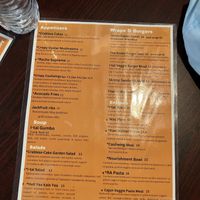 Menu  at I-tal Garden in New Orleans