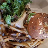 Shrimp burger at I-tal Garden in New Orleans