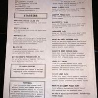 Menu. It’s not obvious but note at the bottom in the “toppings” box there is dairy free cheese. The servers are able to make most pizzas vegan. at Pizza Box in St Petersburg