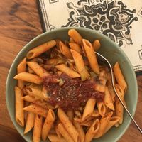 Mantarlı sebzeli makarna at Cafe Du Levant in Izmir