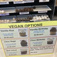 Vegan options  at House of Cupcakes in Princeton