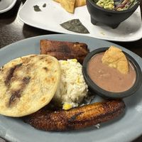 Combinación guanaca and the remnants of our chips and guacamole   at Abi's cafe in Minneapolis