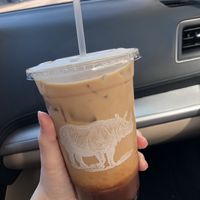 Large iced mocha with almond milk at Rhino Coffee in Shreveport