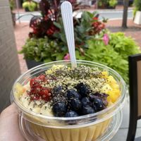Jackfruit base with ‘nothing but fruit’ creation. No honey add hemp seeds  at Berries & Bowls in Gaithersburg