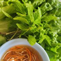 Greens with crepe at Thien Tam in El Monte
