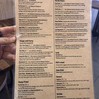 Menu at Eisan Thai in Tel Aviv