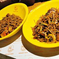 Chili Mock duck Noodles and Paneer noodles at Veggie Wok in North West London