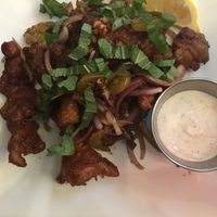 Vegan oyster mushroom calamari  at AS220 Food in Providence
