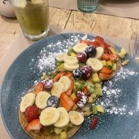 Vegan pancakes  at Boa Beach in Valencia