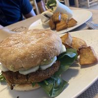 Vegan burger at Boa Beach in Valencia