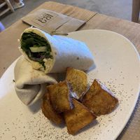 Vegan wrap (minus guacamole ) at Boa Beach in Valencia