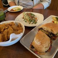 Sweet Potato Quesadilla (back) and Tempeh Chorizo Torta at Gracias Madre in San Francisco