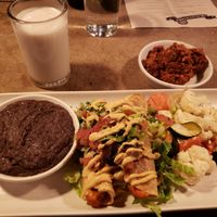 Flautas de Compote, Tempeh Chorizo,  and  Horchata at Gracias Madre in San Francisco