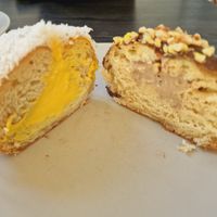 Coconut mango vegan donut at Kavarna Vanilia in Grosuplje