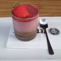 Vegan strawberry cheesecake at Qulto - Slovenska in Maribor