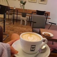 Oat cappuccino & apple sugar cookie at The Village Coffee & Music in Utrecht