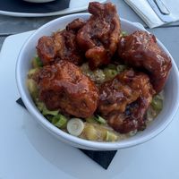 Vegan loaded Mac and cheese with bbq fried mushrooms   at Nepenthe Brewing Co in Baltimore