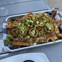 Vegan chilli cheese fries   at Nepenthe Brewing Co in Baltimore