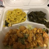 Calabash Shrymp with Mac & Collards at Ve-Go in Charlotte