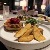 Fried mushroom burger  at Mudra in Buenos Aires